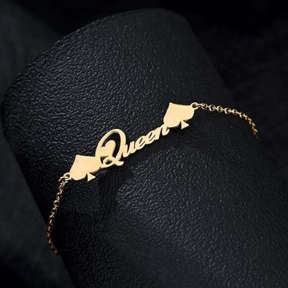 Royal Desire Queen of Spades Ankle Bracelet - Picture 1 of 3